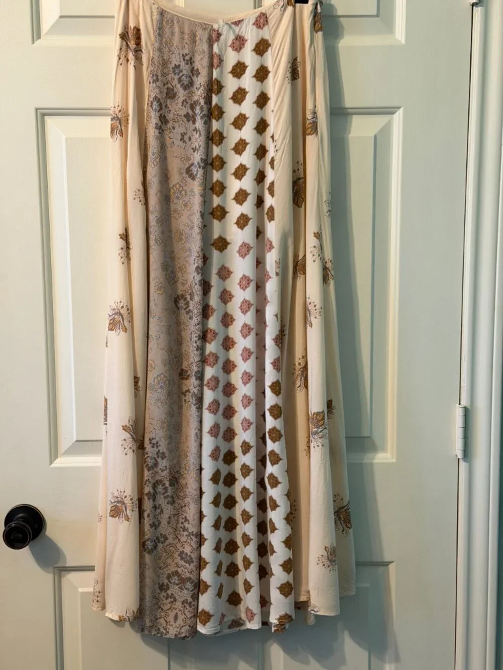 Free People Technicolour Pattern Maxi Skirt - Size 4 - Boho Patchwork Festival